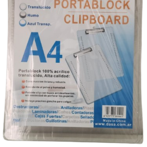 Tabla Porta Block Dasa Acrílico Aprieta papel A4