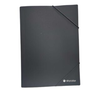 Carpeta OFICIO plástica 3 solapas con elástico Negro