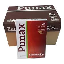 Caja x 10 resmas Punax A4 x 500 hojas 75 grs.