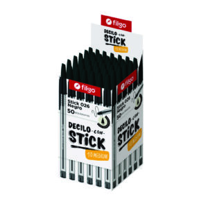 Caja x 50 unidades Bolígrafo Stick Filgo 026 Azul / negro