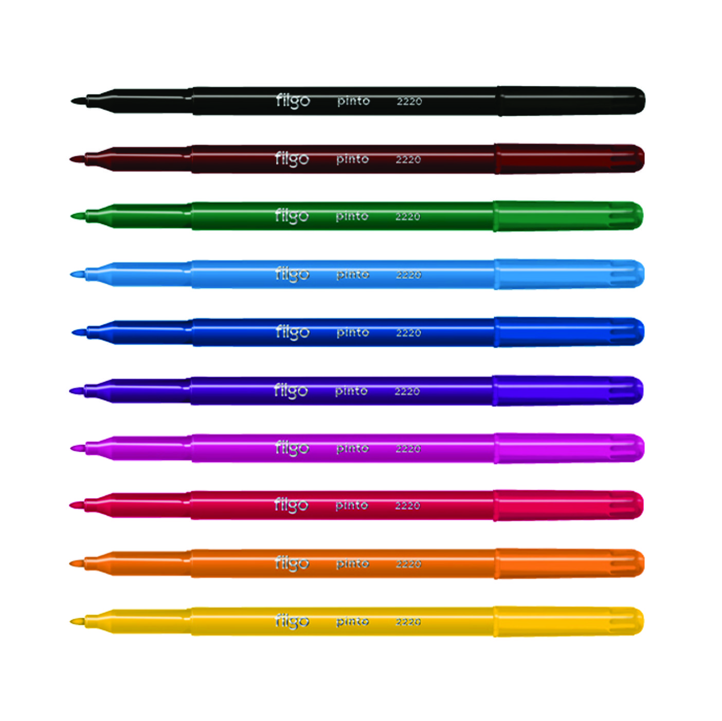 Pack x 12 estuches Marcador escolar Pinto 2220 Filgo (fibra) x 10 colores surtidos - Imagen 3