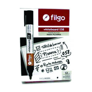 Pack x 12 unidades Marcador para pizarra Whiteboard 058 Filgo Negro