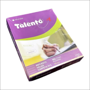 Repuesto 480 hojas 58 Grs. Rayadas Talento Skycolor
