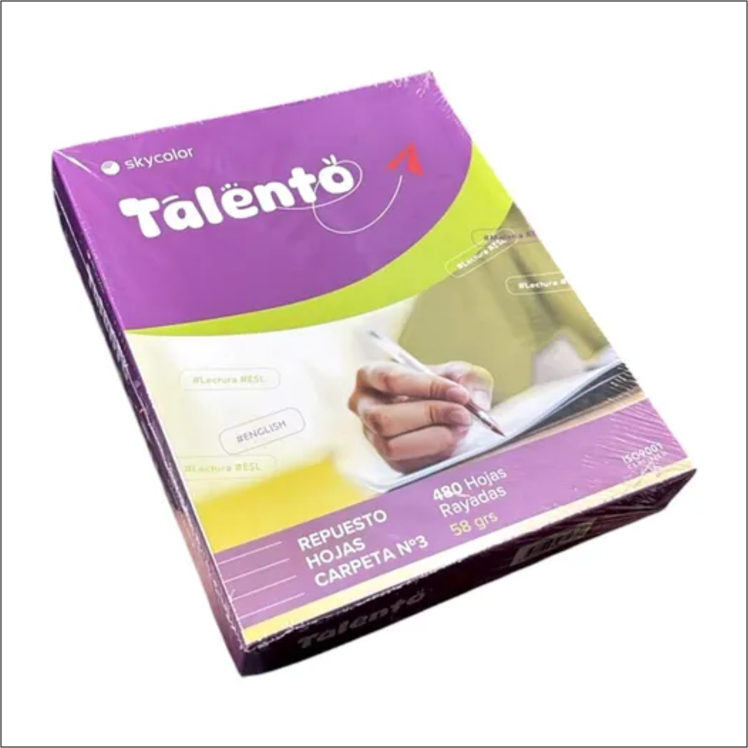 Repuesto 480 hojas 58 Grs. Rayadas Talento Skycolor